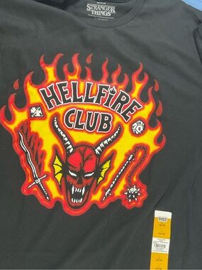 Stranger Things Hellfire Club Graphic Tee - Black 100%Cotton, New with Tag.